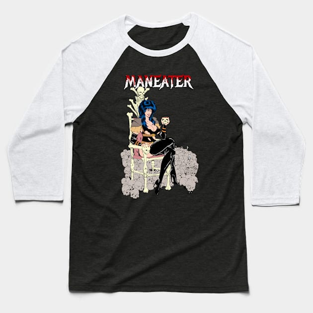 Maneater Baseball T-Shirt by Pablo Romero Art